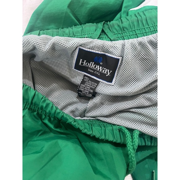 Holloway Pants - Holloway Womens 2XL Green White Stripe Track Pants Athletic Mesh Lined Warm Up